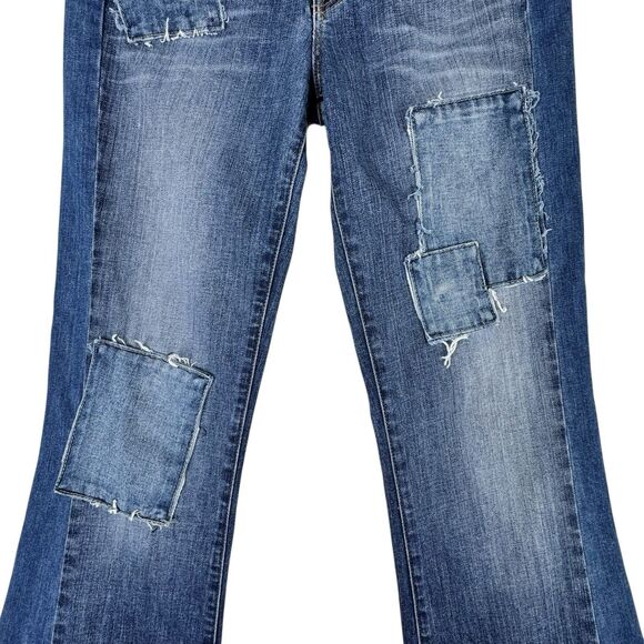 J Brand Womens Low Rise Flare Jeans 27 Patchwork Western Hippie Boho Bell Bottom - Picture 4 of 16